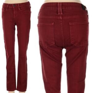 Vince Dark Red Size 24 Skinny Jeans